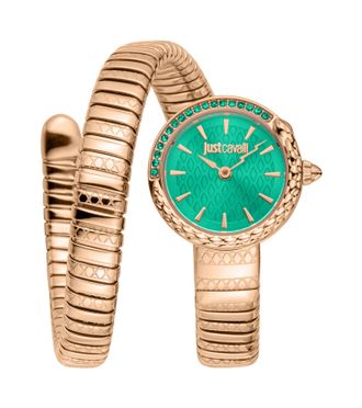 Just Cavalli Womens JC1L301M0055 Cerchio Snake Analog Watch for Women - Rose Gold - One Size