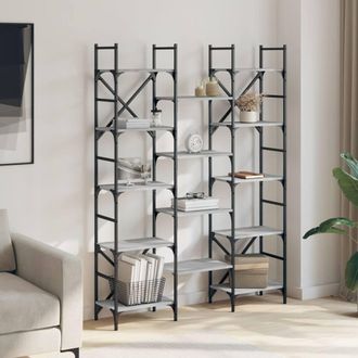 Berkfield Home Decorative Bookshelf Grey Sonoma 127.5x28.5x172.5 cm Engineered Wood