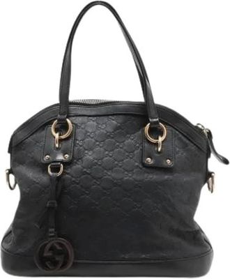 Gucci Pre-owned Handbags, female, Black, Size: ONE SIZE Pre-owned Vintage Tote Bag