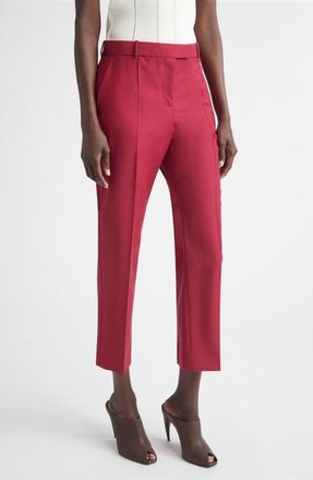 Alexander McQueen Wool & Mohair Narrow Bootcut Trousers in Raspberry at Nordstrom, Size 12 Us
