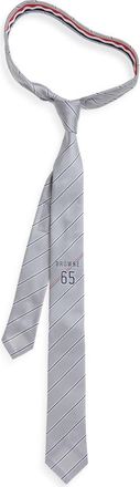 Thom Browne Jacquard Browne 65 Stripe Silk Tie in Medium Grey at Nordstrom