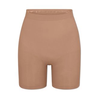 SKIMS Seamless Sculpt Mid Thigh Short - Dames - Corrigerend ondergoed - Beige - XL - Nylon - Ondergoed