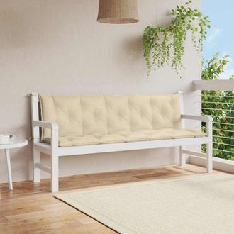 vidaXL Cuscino per Panca Beige 180x(50+50)x7 cm in Tessuto Oxford - Vidaxl