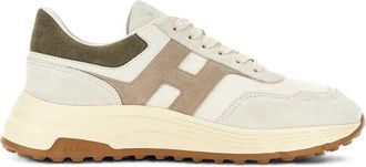 Hogan Neutral Tone Textured Outsole Side Logo Sneakers