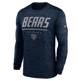 Nike Chicago Bears Sideline Team Issue Velocity Nike Mens Dri-FIT NFL Long-Sleeve T-Shirt in Blue | 02EQ41L7Q-CH4