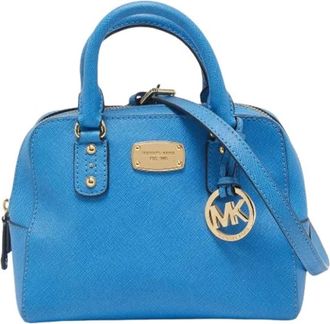 Michael Kors Pre-owned Dome Satchel - Dames - Vintage Mini Tas - Blauw - ONE Size - Leer - Vintage
