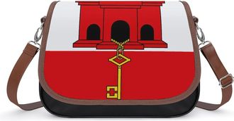 Generic Flag of Gibraltar Small Womens Crossbody Bags Shoulder Handbag with Adjustable Strap for Travel