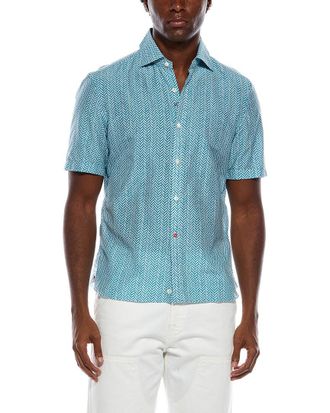 Isaia Silk-Blend Print Shirt