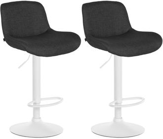 Clp Lote De 2 Taburetes De Bar Solon Blanco Negro Tela