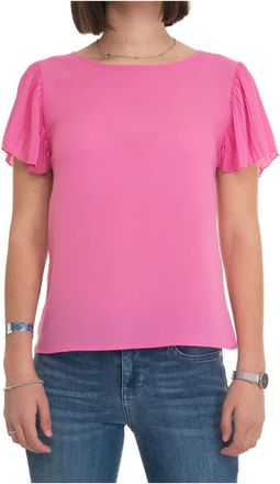 Liu Jo Tops, Dames, Roze, S, Polyester, Blouse met korte mouwen