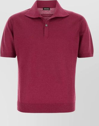 Ermenegildo Zegna knit shirt polo collar ribbed hem