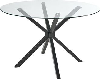 Beliani Mesa de comedor de vidrio 4 personas L120