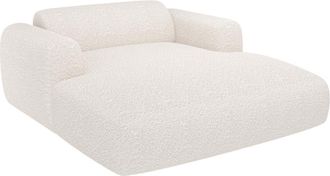 Vente-Unique Diván de 2 plazas de tela rizada blanco POGNI de Maison Céphy