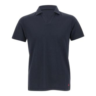 Peuterey Polo Shirts, male, Blue, Size: L Cotton and silk polo shirt