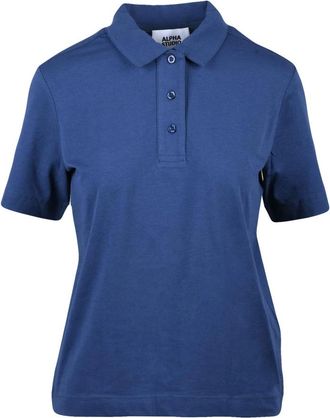 Alpha Studio Polo - Dames - Polos - Blauw - 2XL - Katoen - Tops