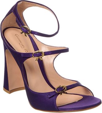 Gianvito Rossi Misty Satin & Leather Sandal