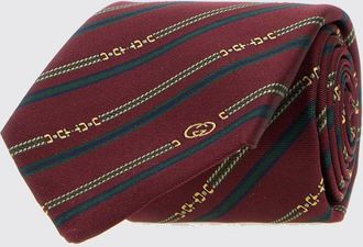 Gucci Cravatta in seta con motivo regimental e monogramma GG jacquard