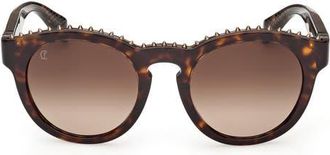 Christian Louboutin 53mm Round Sunglasses in Havana Bronze/zeiss Green at Nordstrom
