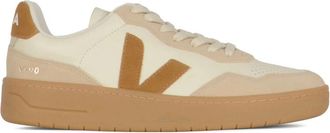 Veja Beige Logo V-10 Sneakers