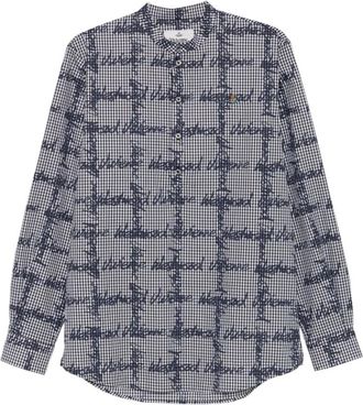 Vivienne Westwood Gingham Check Logo Print Overhemd - Heren - Casual Overhemden - Grijs - L - Overhemden
