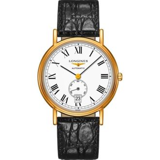 Longines Presence Automatic White Dial Leather Strap Mens Watch L4.904.2.11.2