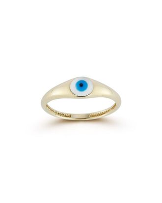 Ember Fine Jewelry 14K Enamel Evil Eye Signet Ring