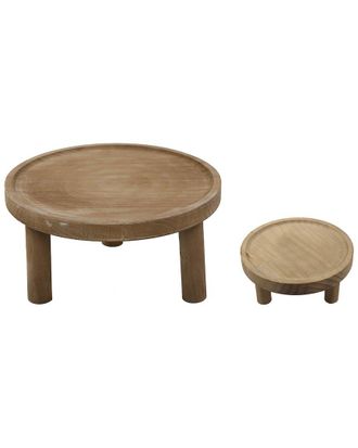 Flora Bunda 10X7in Footed Wood Plant Stand