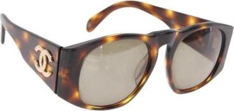 Chanel Pre-owned Plastic Zonnebril - Dames - Vintage Accessoires - Bruin - ONE Size - Vintage