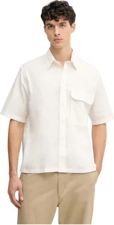 A|X Armani Exchange Overhemden, Heren, Beige, M, Katoen, Pocket Short-Sleeve Shirt