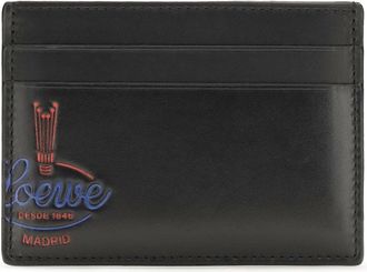 Loewe Mens Card Holder Glossy Calfskin Black Calf Leather (bos Taurus) Umbrellas Accessory