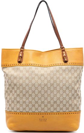 Gucci Pre-owned Womens Large Gg Canvas Laidback Crafty Tote - Beige Textile - One Size
