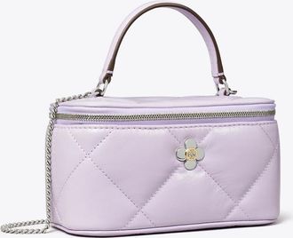 Tory Burch Womens Kira Diamond Quilt Clover Vanity Case, One Size