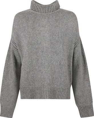 SA SU PHI Raglan High Neck Sweater with Back Slit Detail