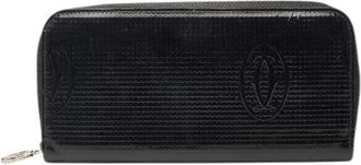 Cartier Pre-owned Wallets, female, Black, Size: ONE SIZE Pre-owned Happy Birthday Patent Leather Long Wallet