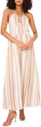 Halogen Cutout Halter Maxi Dress in Mink at Nordstrom Rack, Size Xx-Large