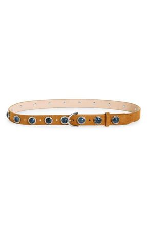 Rag & Bone Celia Studded Stone Leather Belt in Bronze at Nordstrom, Size X-Small