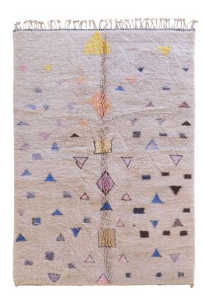 AFK Living Alfombra moderna bereber marroqu&iacute; de lana gris 173 x 255 cm