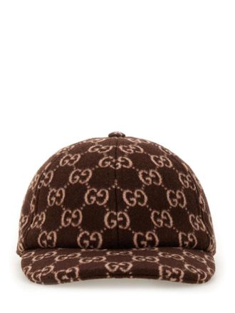 Gucci Brown GG Logo Baseball Cap