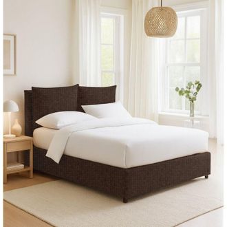 Dmora Cama Plaza Y Media Falmouth, Desenfundable, Hecho En Italia, Marr&oacute;n