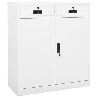 vidaXL Armadio Per Ufficio Bianco 90x40x102 Cm In Acciaio - Vidaxl