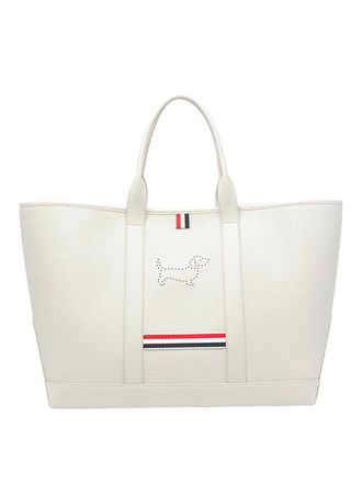 Thom Browne White Hector Tote Bag