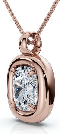 Pompeii3 1Ct Cushion Diamond Navi Pendant 14k Gold Lab Grown 18 Necklace Size: 5/8 Tall