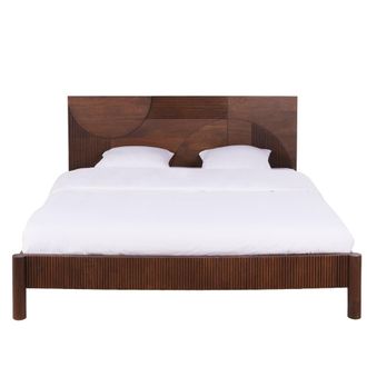 Maisons du monde Cama de madera de mango maciza 160x200 cm con somier