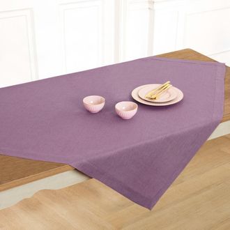 Solino Home Linen Table Throw 52 x 52 Inch for Dining Table, Holiday and Everyday Table Decor - Fete in Mulberry at Nordstrom, Size Medium
