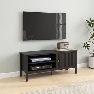 Melody Maison Large Black Wooden Tv Cabinet - Hales Black Range