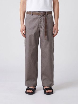 sacai Pantaloni cargo in cotone con gamba dritta e cintura regolabile
