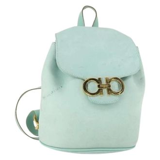 Ferragamo Pre-owned Backpacks, female, Green, Size: ONE SIZE Pre-owned Suede Backpack