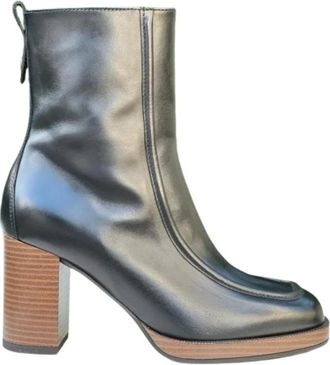 Nero Giardini Enkellaars met Hak - Dames - Laarzen met Hak - Zwart - 36 EU - Leer - Schoenen