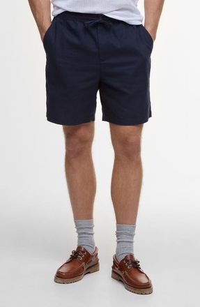 Barbour Relaxed Fit Linen & Cotton Drawstring Shorts in Navy at Nordstrom, Size Xx-Large