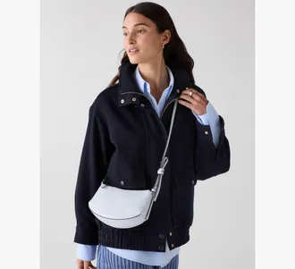 Kate Spade New York Womens Loop Crossbody Bag in Blue | Pebble Leather